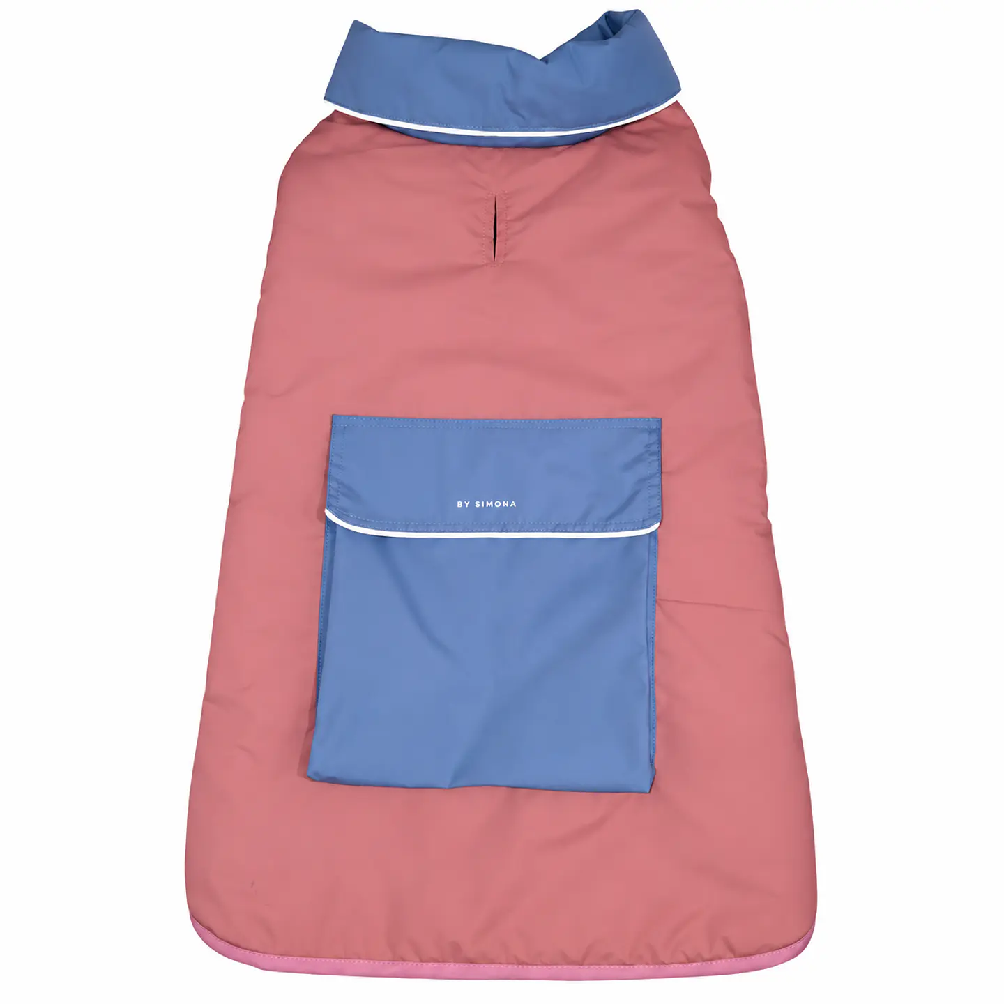 By Simona Parka Impermeable Rosada y Celeste para Perros 1