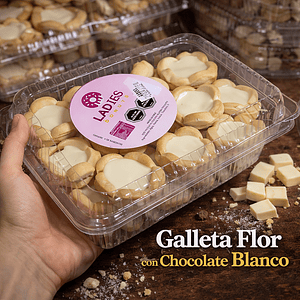 Galleta flor con Chocolate Blanco