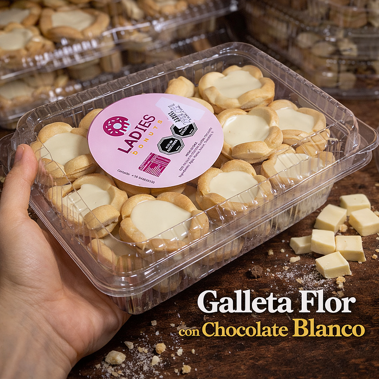 Galleta flor con Chocolate Blanco 1