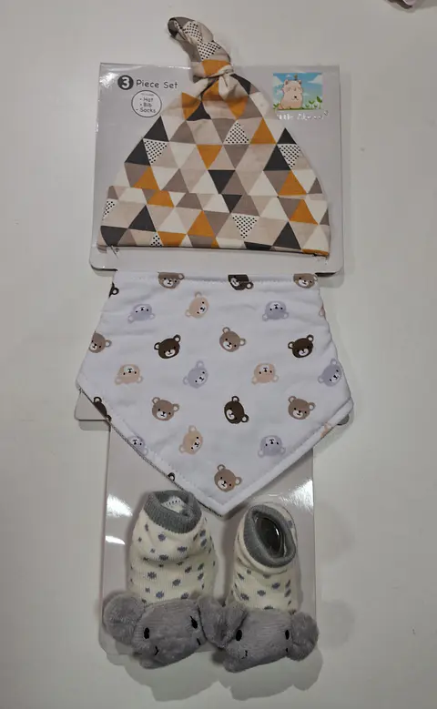 Set gorro+bandana + calceta bebe niño