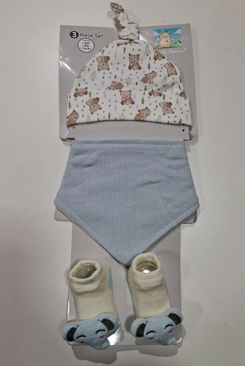 Set gorro+bandana + calceta bebe niño