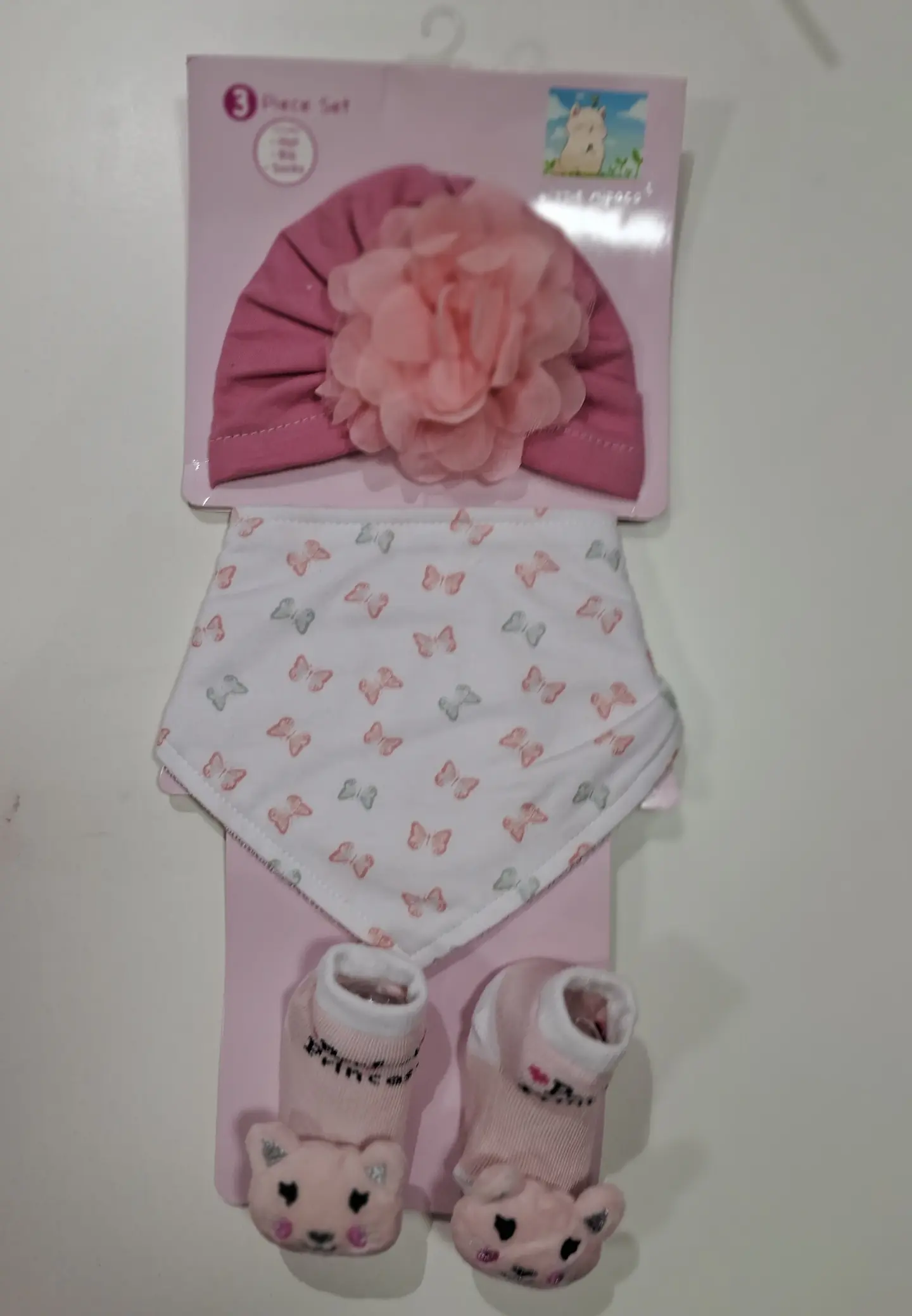 Set gorro + bandana + calceta  algodon niña 2