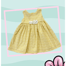 Vestido en Ojalillo Hermoso y Delicado - amarillo