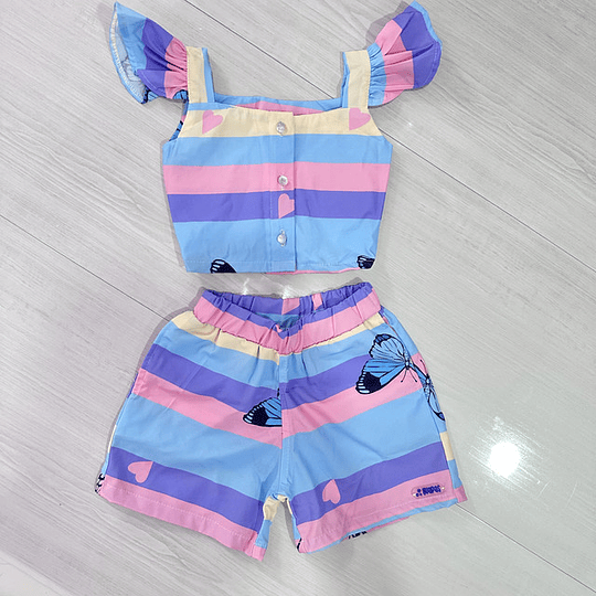 conjunto Blusa + Short Mariposas 