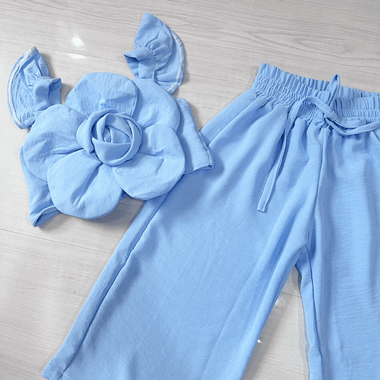 conjunto Flower azul Celeste