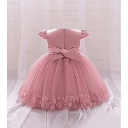 Vestido Elegante Rosado con Corbata