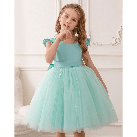 Vestido azul Cielo en Tull perfecto para Fiestas, grados