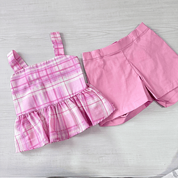 Conjunto Casual de Rayas Palo de Rosa