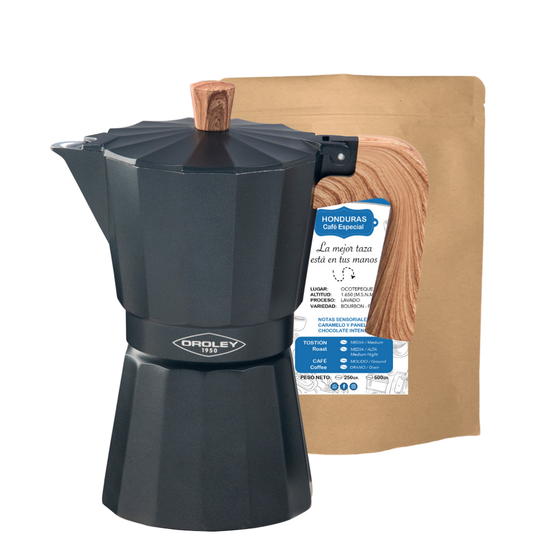 Cafetera Italiana NEW DAKAR NATURE + Café 250grs