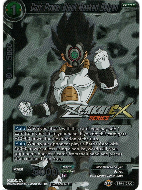 Dark Power Black Masked Saiyan Promo Foil ZenkaiEX Series