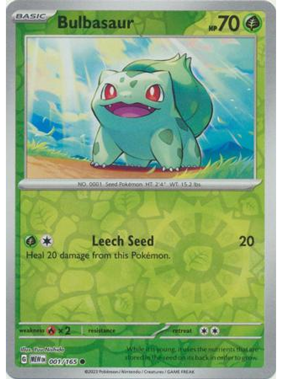 Bulbasaur - 001/165 - Common Reverse Holo