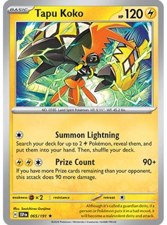 Tapu Koko - 065/191 - Holo Rare (Español)