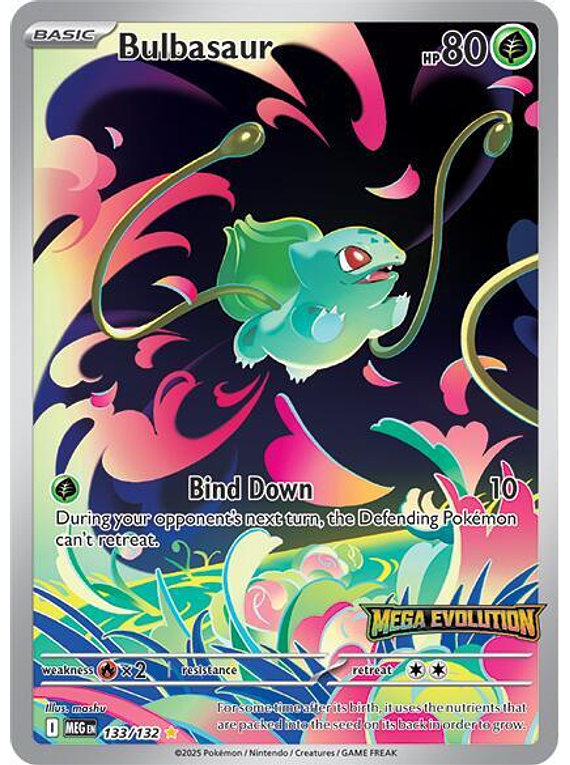 Bulbasaur - 133/132 - Illustration Rare (Stamped Promo Mega) (Latino)