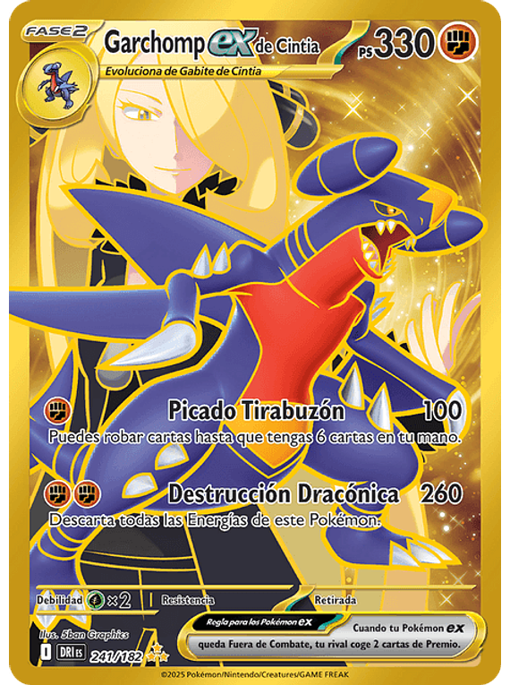 Cynthia's Garchomp ex 241/182 Hyper Rare (Latino)