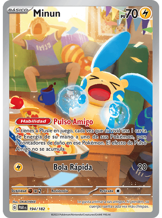 Minun - 194/182 - Illustration Rare (Latino)