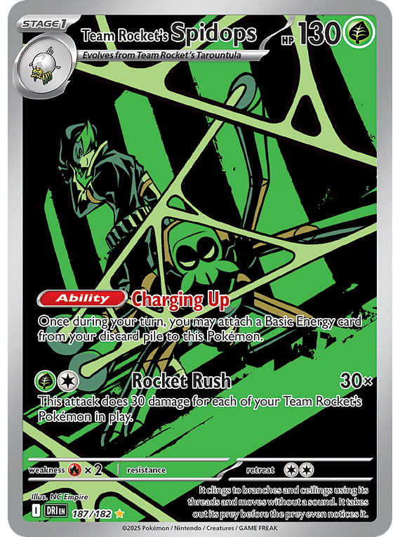 Team Rocket's Spidops - 187/182 - Illustration Rare
