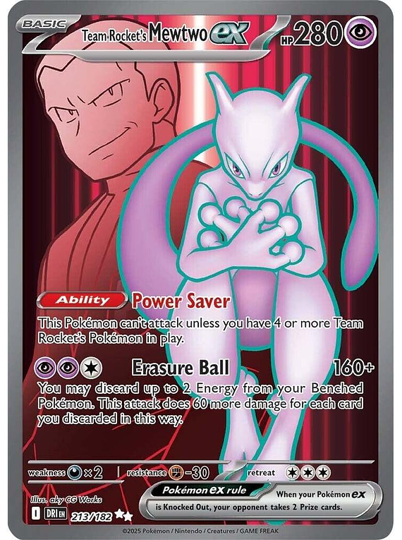 Team Rocket's Mewtwo ex - 213/182 - Ultra Rare