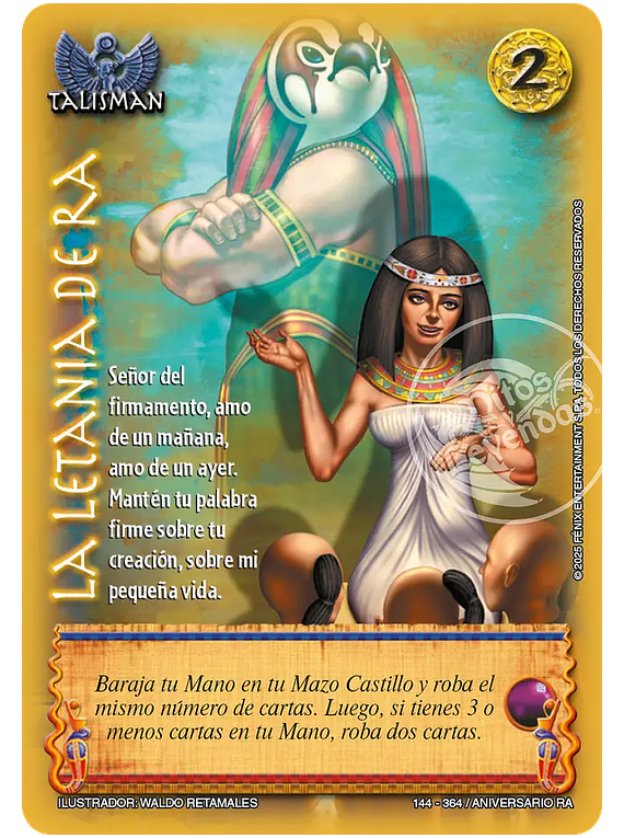 La letanía de Ra (144-364 Aniversario RA)