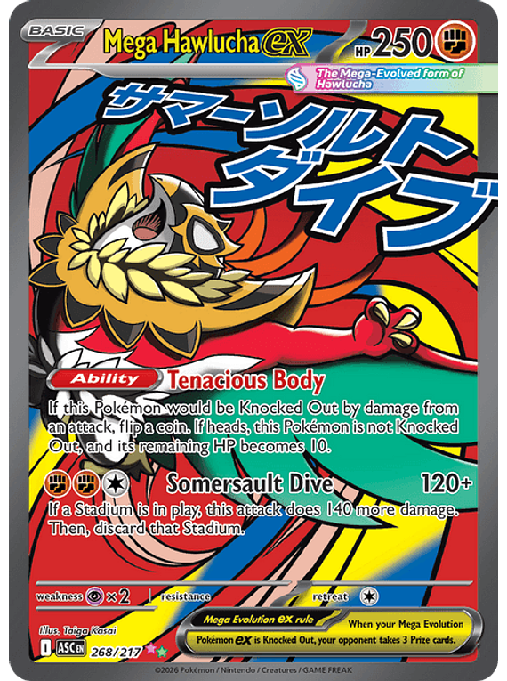 Mega Hawlucha ex - 268/217 - Mega Attack Rare