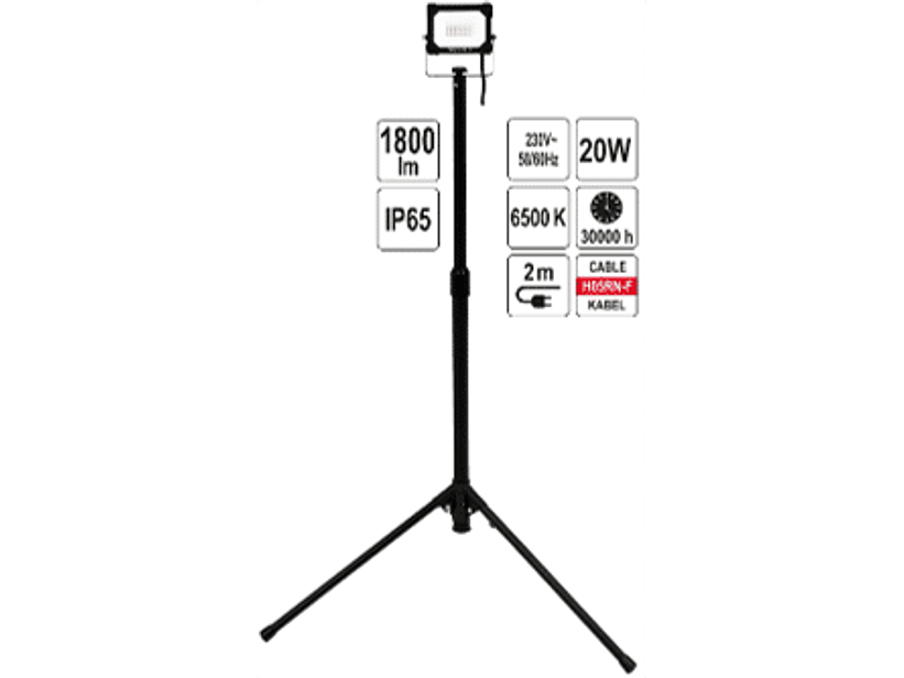 REFLECTOR LED SMD CON SOPORTE 20W 1800LM