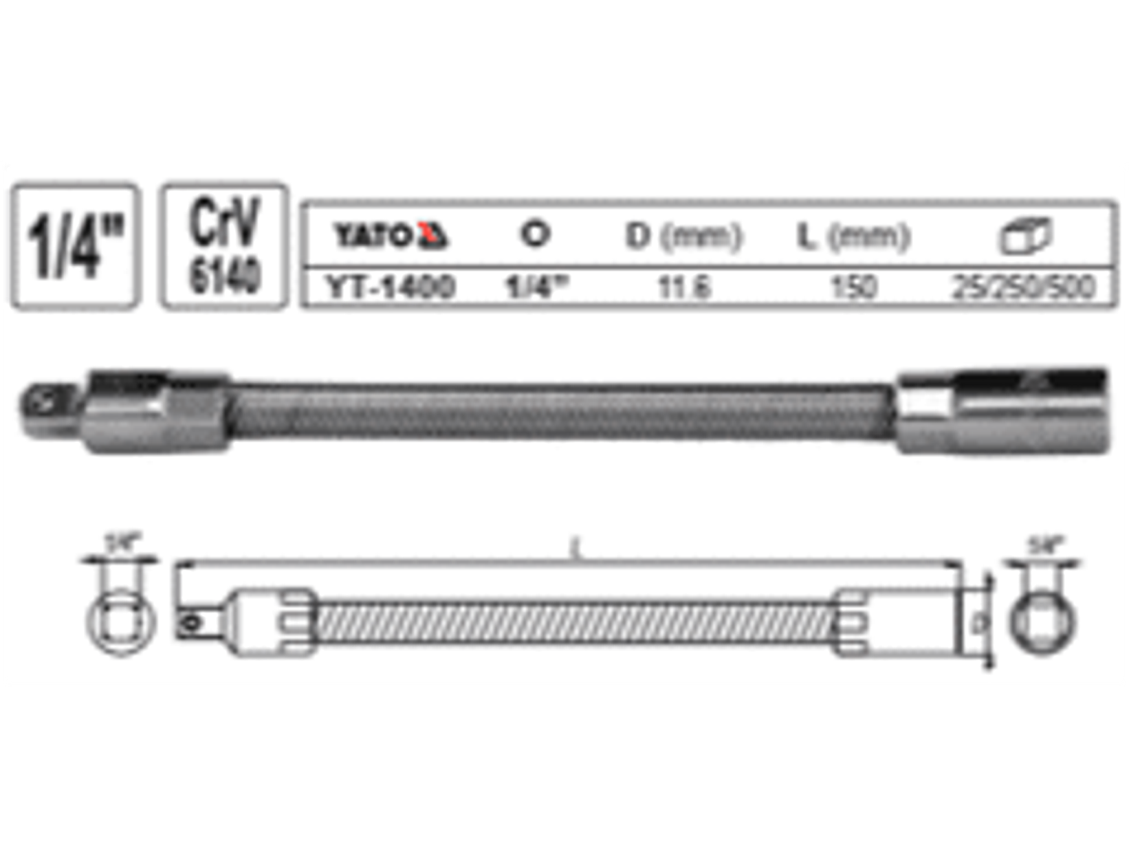 Extensión flexible 1/4