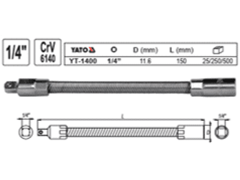 Extensión flexible 1/4
