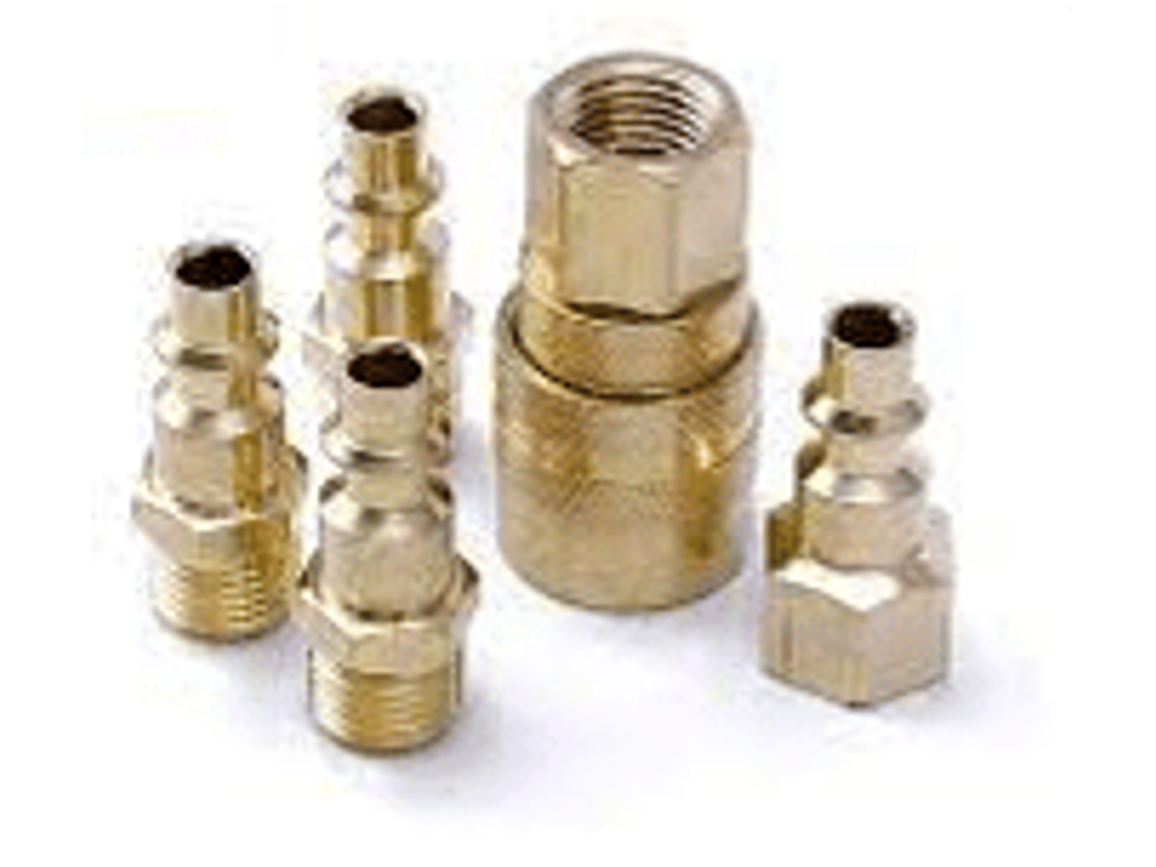 JUEGO DE ACOPLES DE BRONCE 4 MACHOS Y RAPIDO 1/4 (5 PIEZAS)