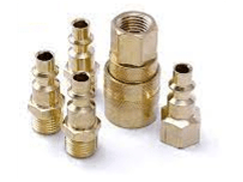 JUEGO DE ACOPLES DE BRONCE 4 MACHOS Y RAPIDO 1/4 (5 PIEZAS)