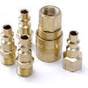 JUEGO DE ACOPLES DE BRONCE 4 MACHOS Y RAPIDO 1/4 (5 PIEZAS)