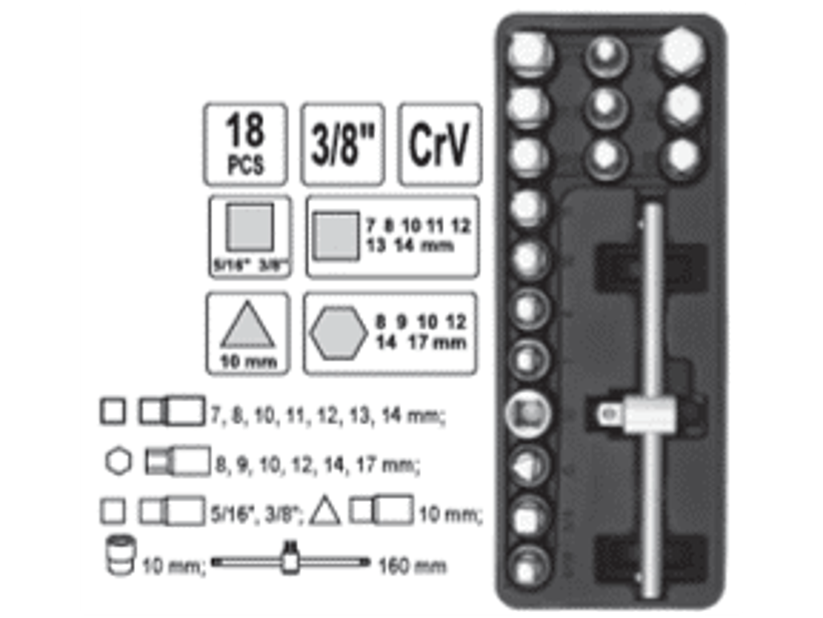 Set de dados para tapones de carter