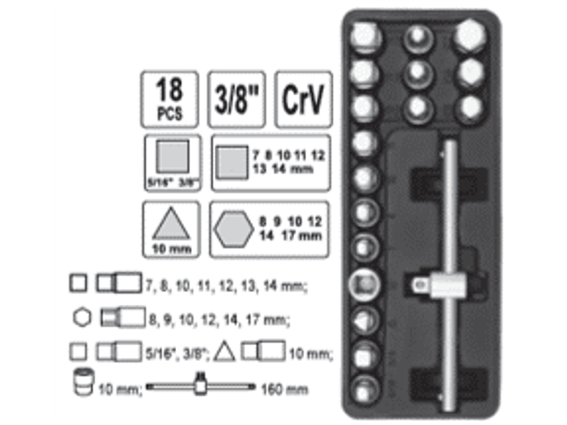 Set de dados para tapones de carter
