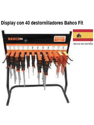 Display con 40 destornilladores Bahco Fit