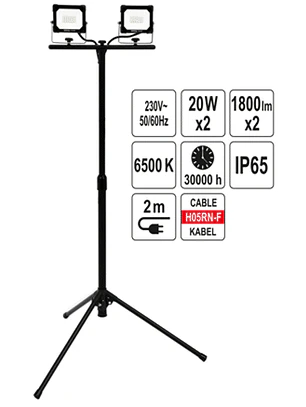 Proyector LED SMD con soporte 2*20 W