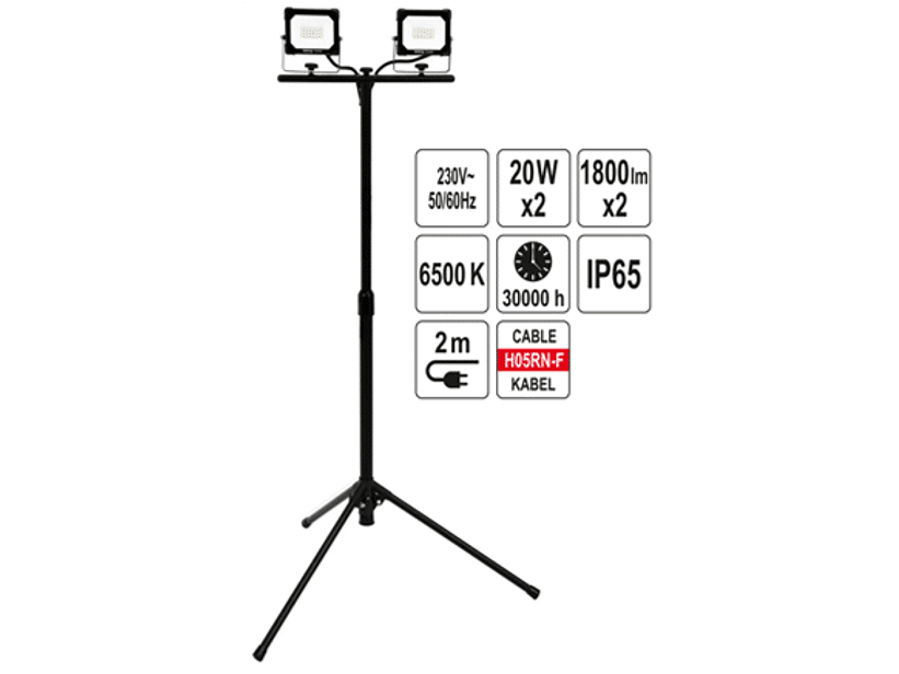 Proyector LED SMD con soporte 2*20 W
