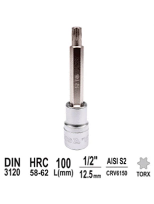 Dado Torx Largo 100mm de 1/2