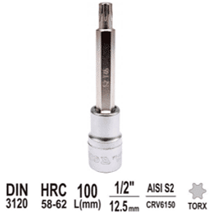 Dado Torx Largo 100mm de 1/2