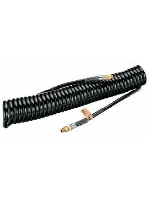 Mangueras retráctil de poliuretano tipo espiral con conector macho roscado