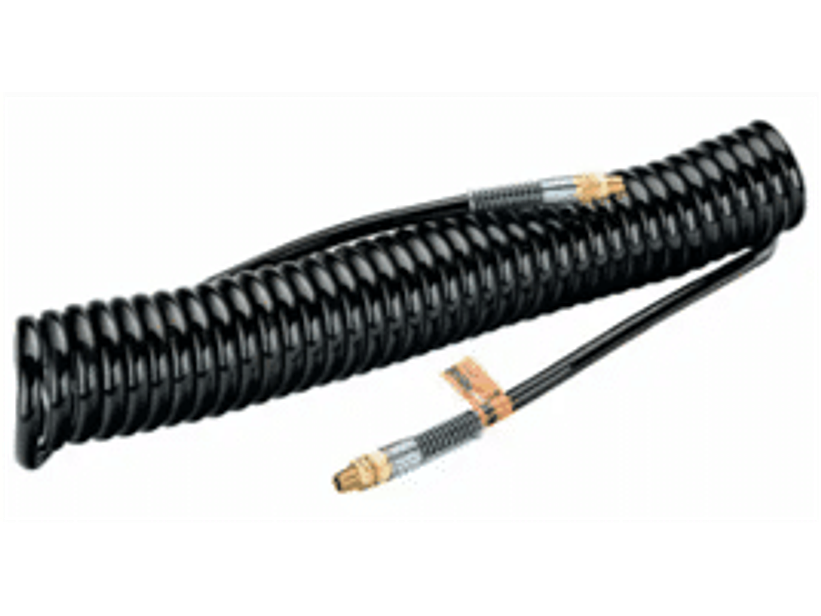 Mangueras retráctil de poliuretano tipo espiral con conector macho roscado