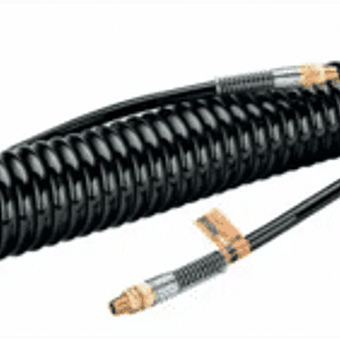 Mangueras retráctil de poliuretano tipo espiral con conector macho roscado