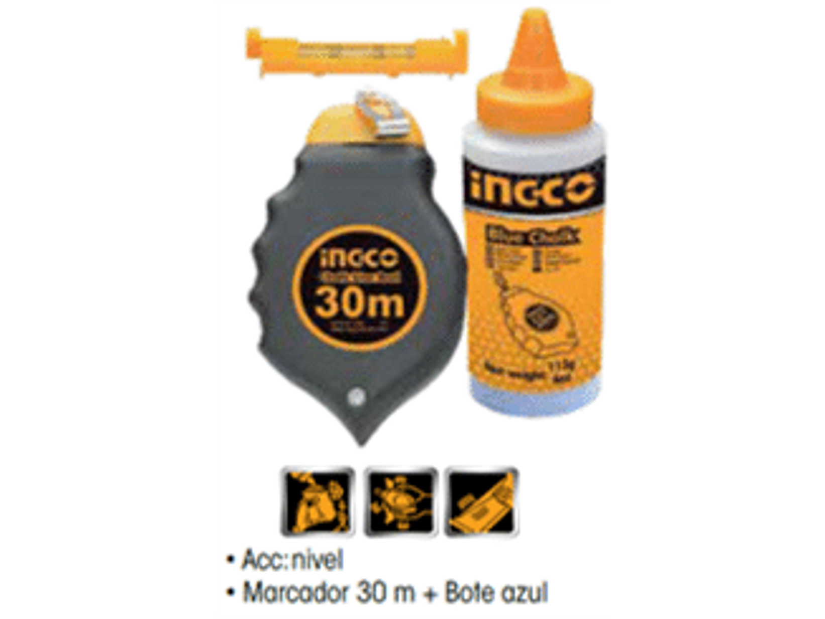 Tiza líneas plástico con tiza y nivel