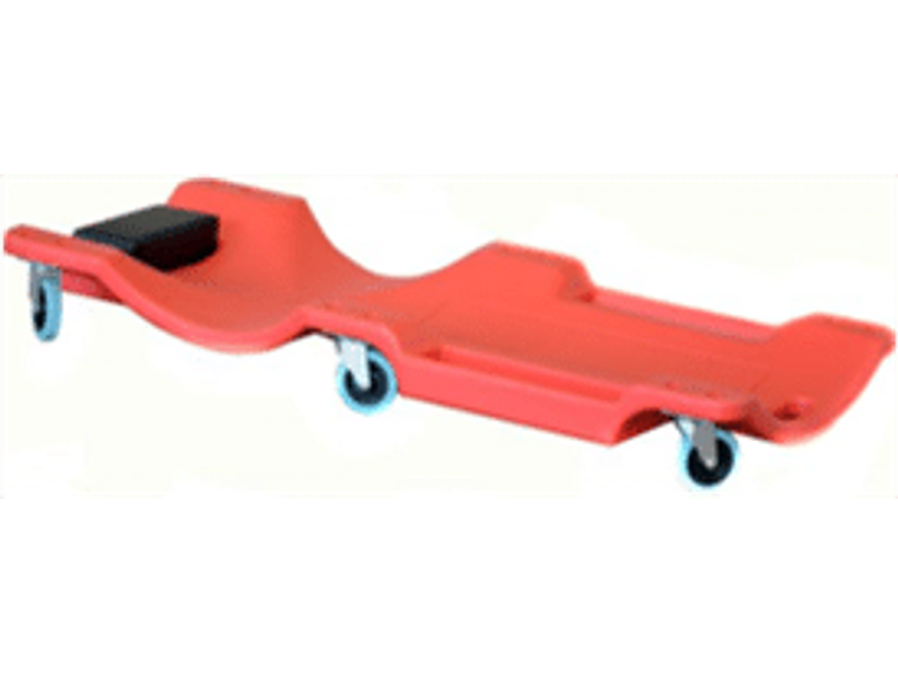 Camilla p/ trabajo mecánico con apoya cabeza y espacio p/ colocar herramientas 40