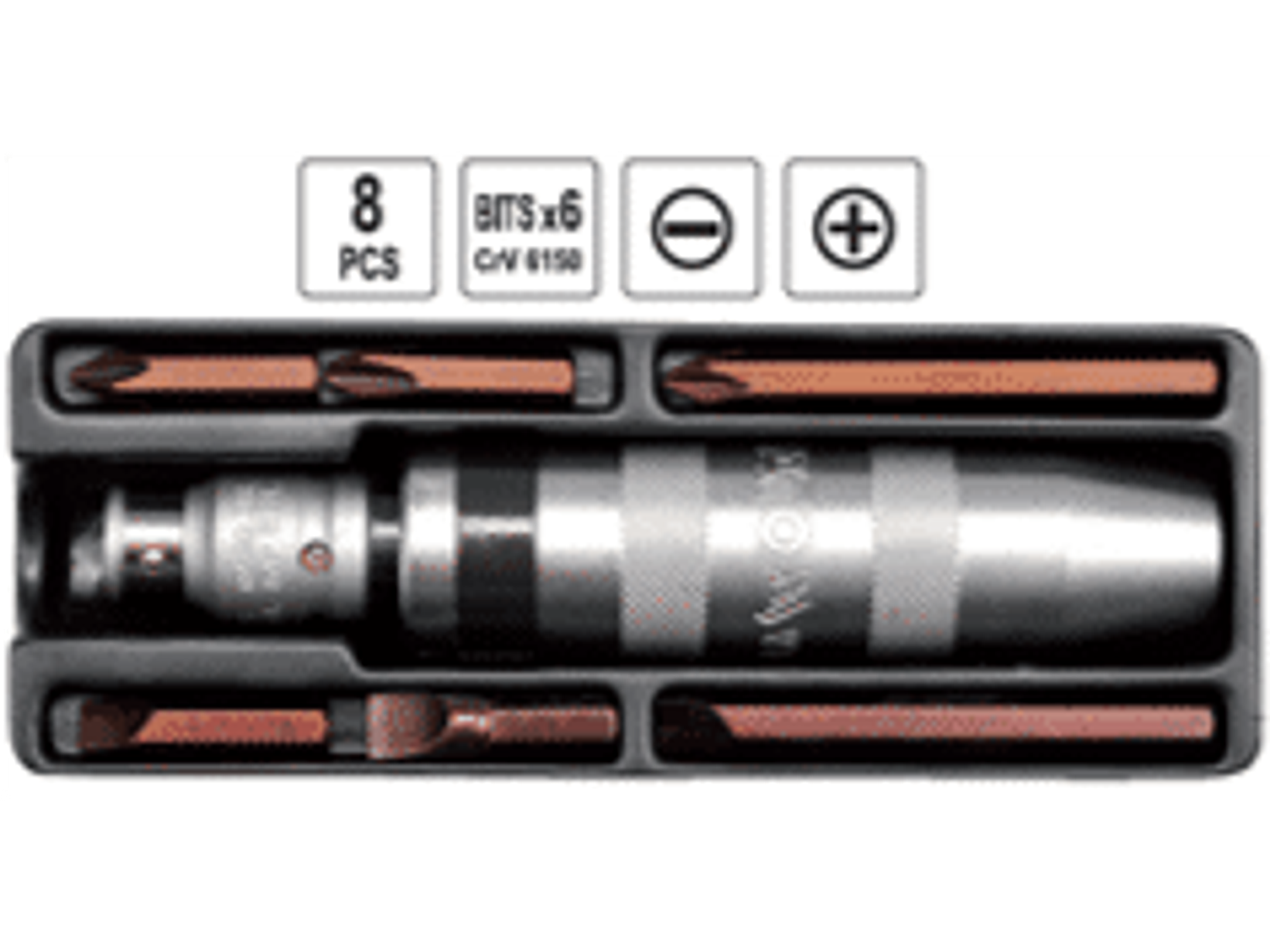 Juego destornillador de impacto 1/2