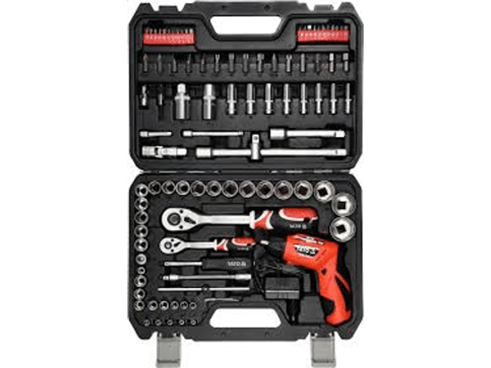 MALETA CON 97 HERRAMIENTAS (Incluye destornillador alámbrico)