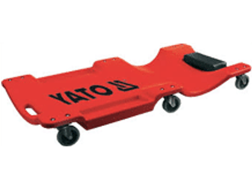 Camilla p/ trabajo mecánico con apoya cabeza y espacio p/ colocar herramientas 40