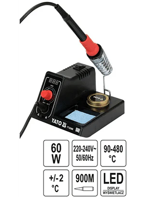 Estación de soldadura con pantalla LED digital, ajuste de temperatura y función de estabilización e hibernación 60W