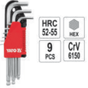 Juego de llaves Allen largas con bola 9 pzas