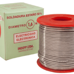 SOLDADURA ELECTRICA 50% ESTAÑO Y 50% PLOMO, ALAMBRE DE 1,6 MM DE DIAMETRO CON FUNDENTE EN SU INTERIOR