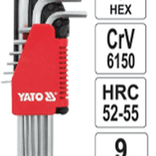 Juego de llaves Allen extra largas con bola 9 pzas