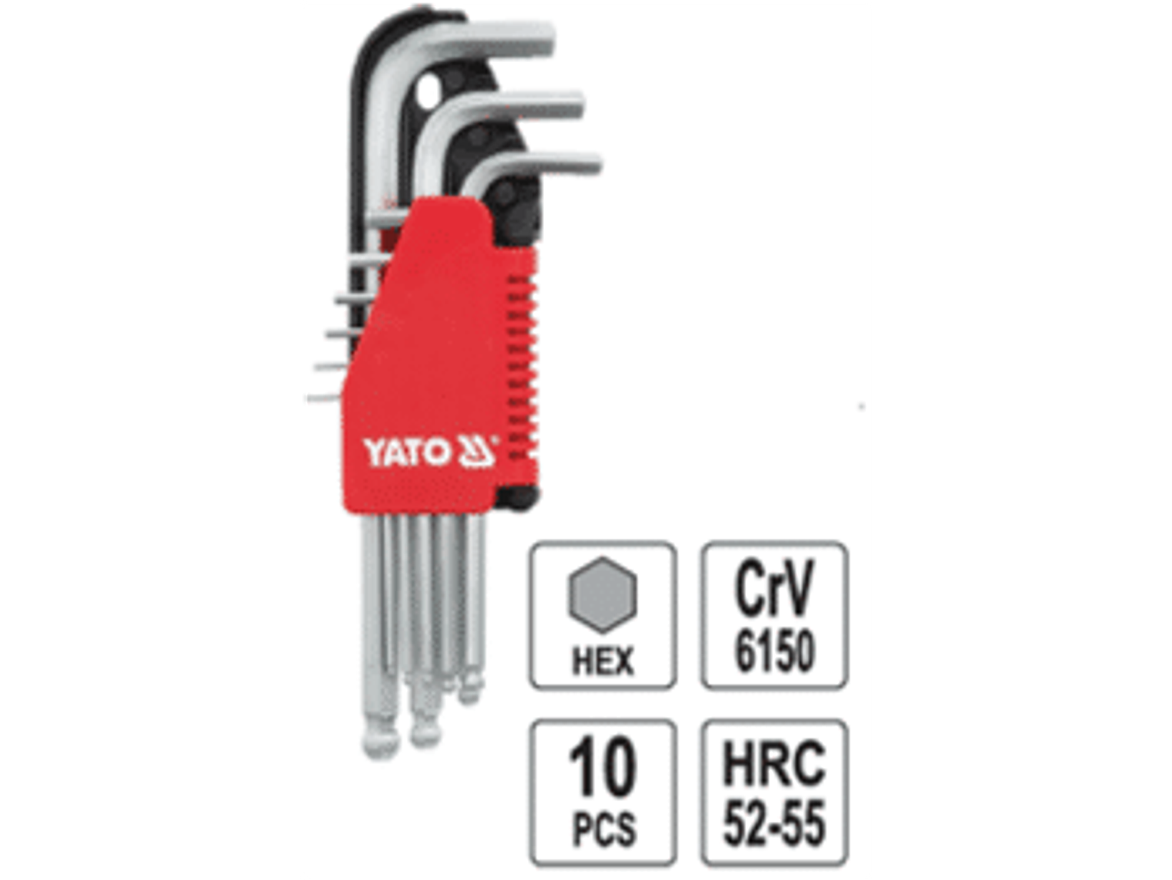 Juego de llaves Allen largas con bola 10 pzas