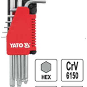 Juego de llaves Allen largas con bola 10 pzas